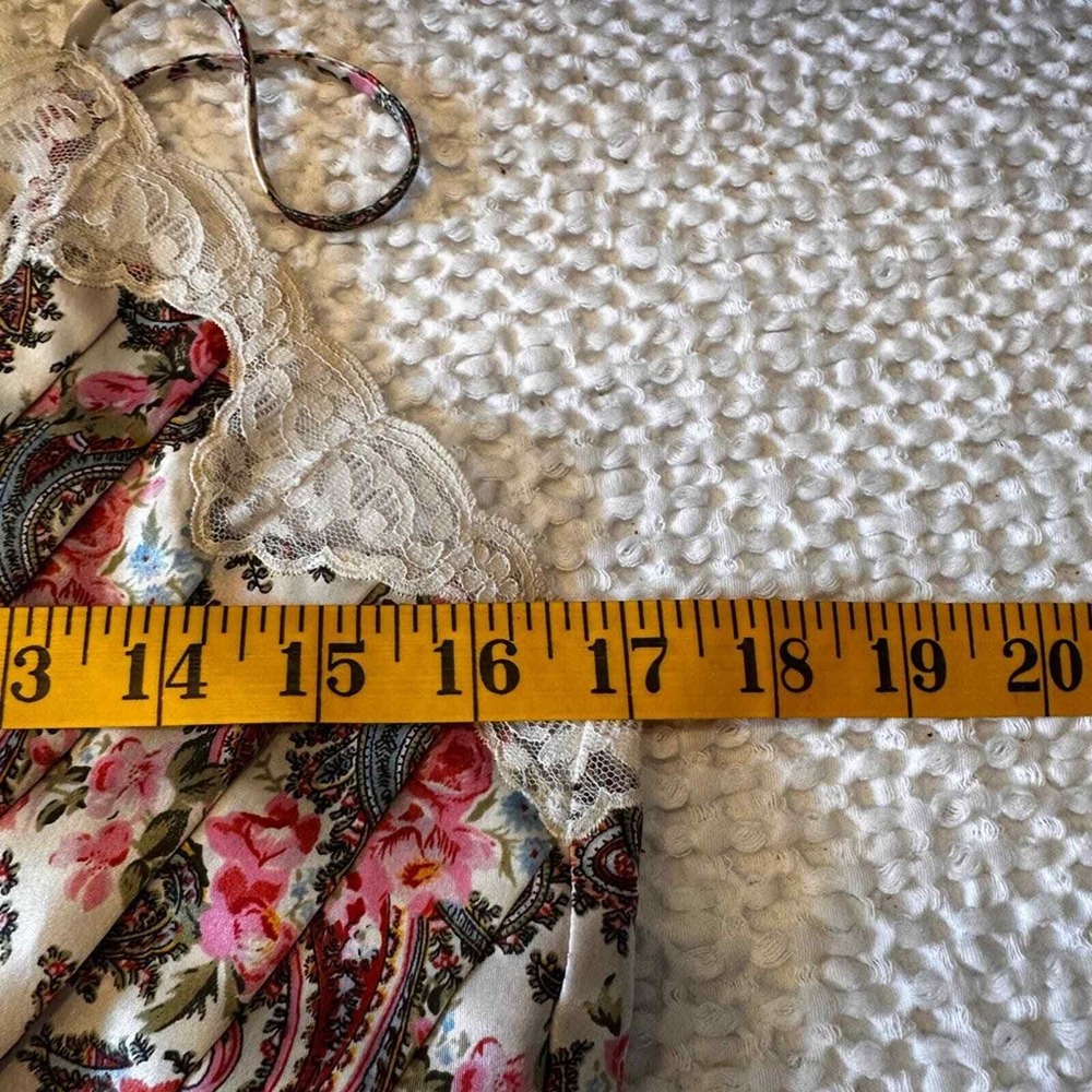 Victoria Secrets Floral Paisley Lace Trim Cami Mini Dress Lingerie Sleepwear‎ - Picture 12 of 14
